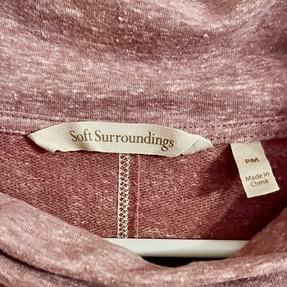 Soft Surroundings Pink Cowl Neck Sweater Buttons Popover Size PM Loose Comfort - Picture 5 of 12